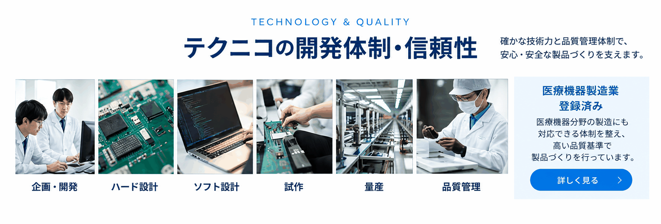 テクニコの開発体制・信頼性